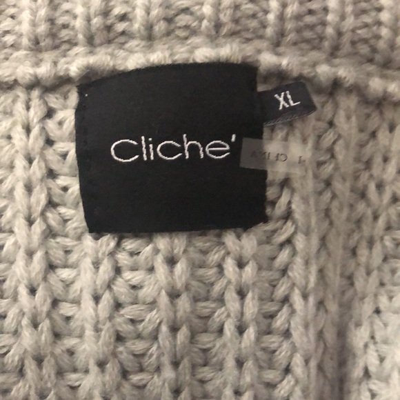Grey sweater, size XL, brand CLICHE. - Picture 3 of 5